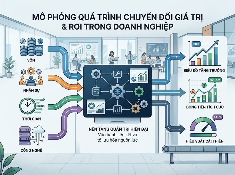 Hiệu quả đầu tư doanh nghiệp qua giá trị tạo ra và nguồn lực bỏ ra